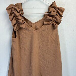 Entro Sleeveless Blouse with Ruffles